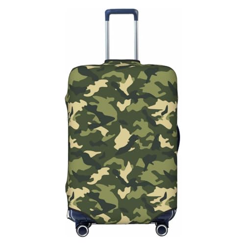 Classic Camouflage Green Luggage Cover Protector Anti-Scratch Washable Fits 18-32 Inch Luggage-Large