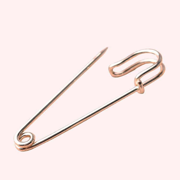 64mm 100pcs Large Safety Pin, Metal Electroplated Rose Gold Buckle Pin for Luggage Decoration DIY C rafts