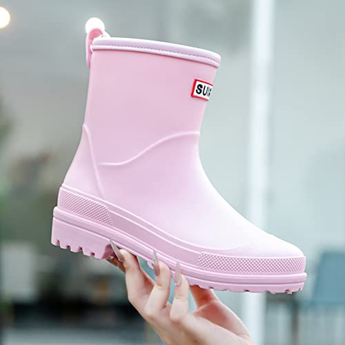 Image of Nutropa Mid Calf Rain Boots for Women, Anti-Slip Outdoor Work Rain Shoes | Waterproof Garden Boots, Lightweight, Comfortable Rainboots, Outdoor Mud Work Booties
