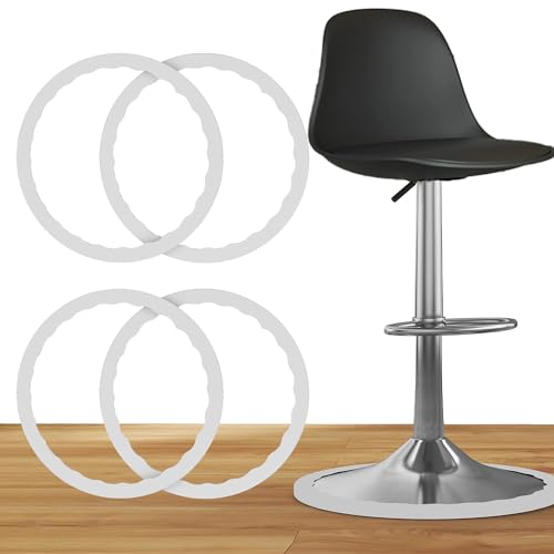 Image of Bar Stool Leg Floor Protectors, Anti Slip Silicone Pads Ring on Chair Feet for Protecting Hardwood Floors from Scratches and Noise, Fits 14.5" to 16.5" Chair Base, Grey(4 Pack)
