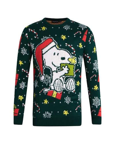 Peanuts Men's Ugly Christmas Sweater - Snoopy Crewneck Pullover Cute Holiday Sweaters for Men (Sizes: S-XL)