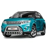 Pare-buffle avant compatible avec Suzuki Vitara 2015-2018 en acier argenté avec ABE