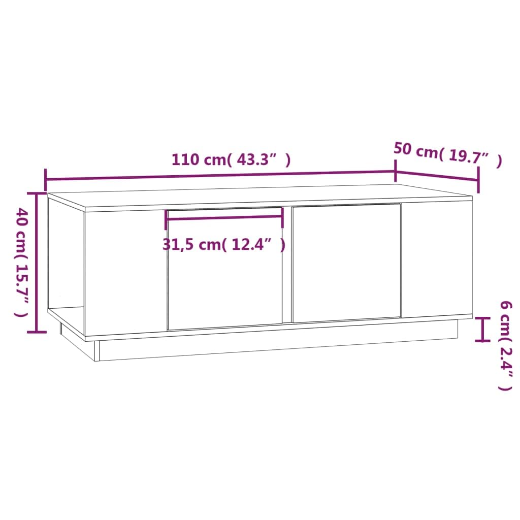 Fengshui Stolik kawowy biały 110 x 50 x 40 cm lite drewno sosnowe