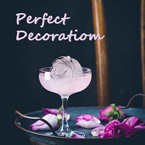 Tinana 2.5Inch Ice Cube Trays, 4 Cavity Silicone Rose Ice Ball Maker, Easy Release Large Form For Chilling Cocktails, Whiskey, Bourbon & Homemade Juice #TOP1