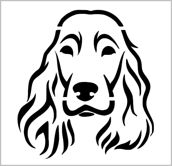 Springer Spaniel Stencil 4 Inch Cocker Dog Breed Face Reusable Sheet for DIY craft crafting card making cookie cake airbrushing small miniature design MIN3