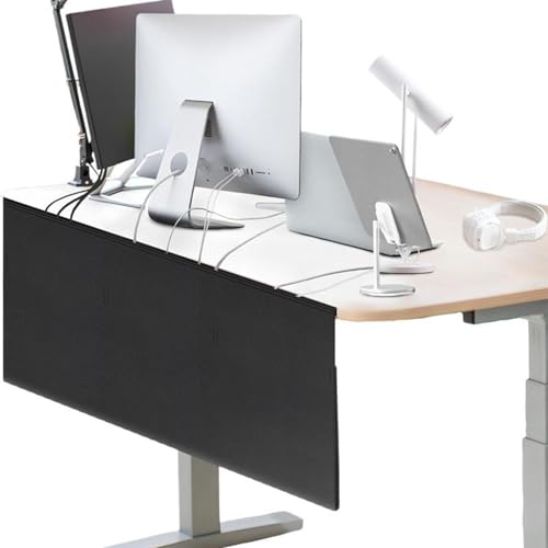 Sujetacables con faldón para escritorio y panel de privacidad que soluciona el caos de cables 5