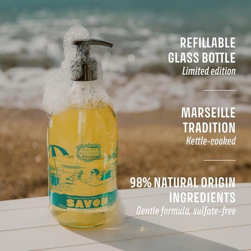 Image of Panier des Sens Olive Oil Liquid Hand Soap, 16.9 fl oz | Premium French Liquid Hand Soap | Savon de Marseille Soap | 97% Natural Ingredients | Gentle Daily Cleansing