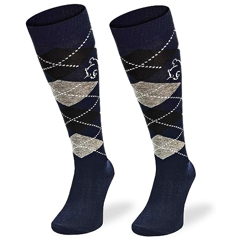 SKIETY Baumwollsocken – Reitsocken Damen & Kinder – Reitsachen Mädchen – Unisex Erwachsene – Outdoor Enthusiasten – 1 Stück – Blau – 35-38