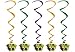Beistle 5 Piece Mardi Gras Hanging Spirals Whirls With Comedy and Tragedy Mask Icons New Orleans Decorations