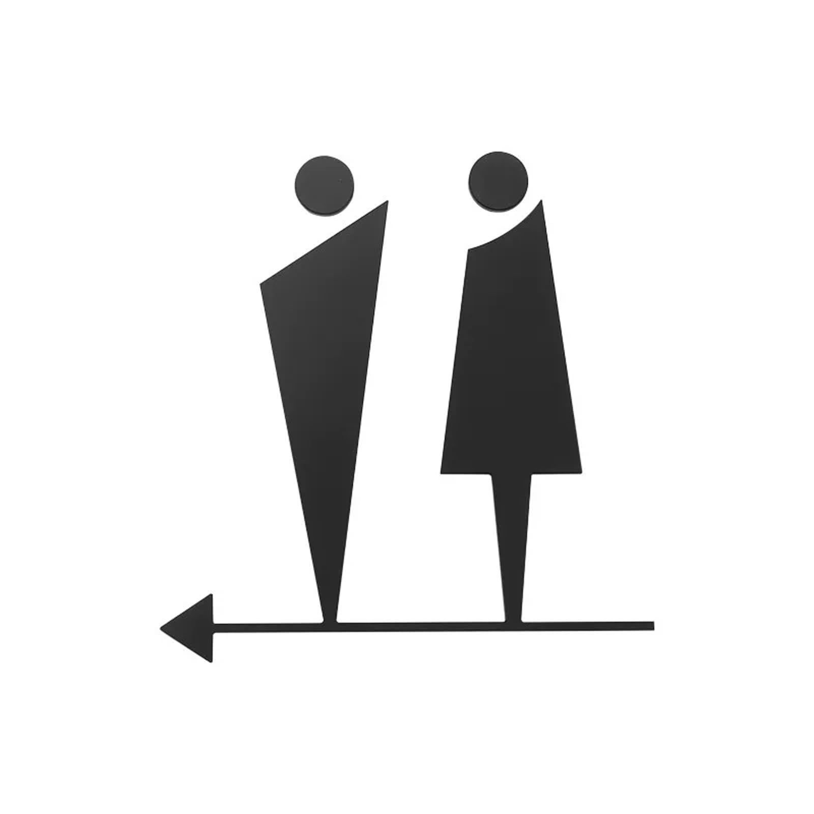 Aluminium Restroom Sign for Business – Unisex Bathroom Sign for Bathroom Door or Wall(Black)