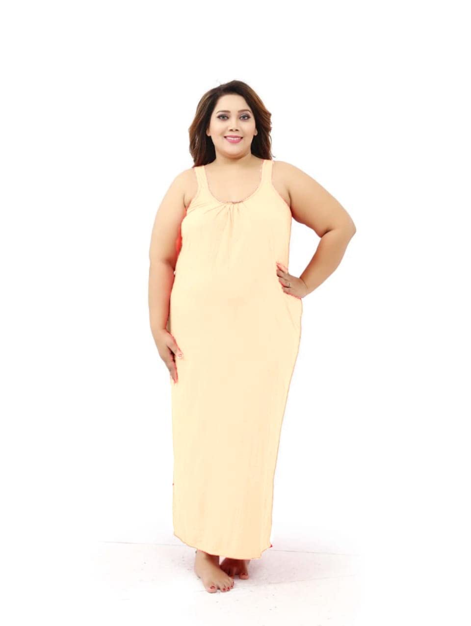 D'Heer FashionFull Length Women's Hosiery Cotton Fabric Long Nighty Slip/Camisole Slip- for Women - Plus Size Nighty