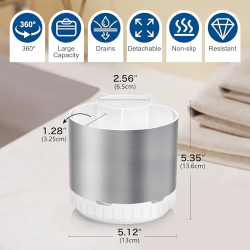 GFWARE Silver Toothbrush Holders for Bathrooms Countertop Organizer - Kids Electric Toothbrush and Toothpaste Holder Rotating Tooth Brush Organization Bathroom Sink Accessories Storage Caddy - Thumbnail 6