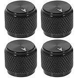 COOPHYA エレキギター用アルミニウム合金ボリュームノブ4個セット 内径6mm滑り止め加工 ギターとベースサウンド調整用交換コントロールノブ