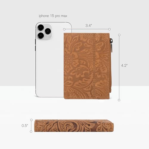 Image of Oak Leathers Wallet For Women Full Grain Leather - Small RFID Coin Purse Credit Card & ID Holder for Ladies,Bifold Wallets for Teenager | Small