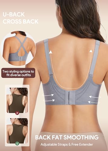 Image of HBselect Nursing Bras for Breastfeeding 3 Pack Women Maternity Jelly Bras | Wireless Classic Jelly Support Nursing Bra, Seamless Scalloped Maternity Bras, Comfort Pregnancy Sleep Bralette with Extender