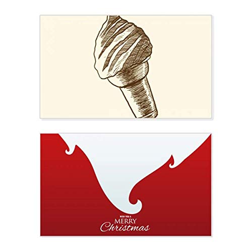 Carte de Noël vintage cône de crème glacée marron en papier premium
