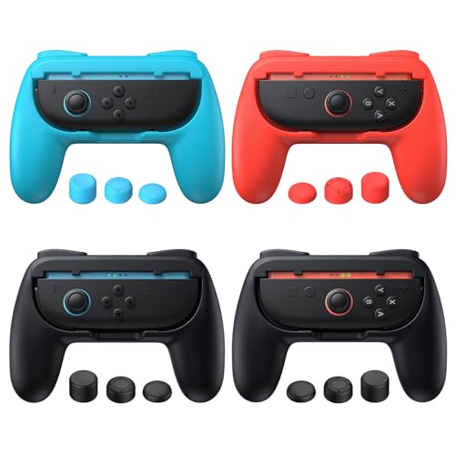 Image of FASTSNAIL 4 Pack Switch 2 Controller Grips & 12 Thumb Caps for Joy-Con 2