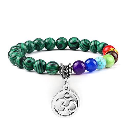 Bracelet 7 chakras contre le stress quotidien avec pierres de reiki et mala