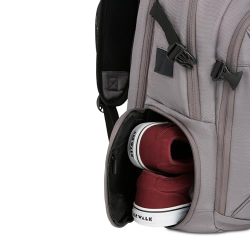 Image of SwissGear Travel Tech Elite Laptop Backpack - Fits Laptops up to 16 inch - ScanSmart TSA-Friendly Backpack with USB Port, Shoe Compartment & Organizer Pockets - Grey Ballistic