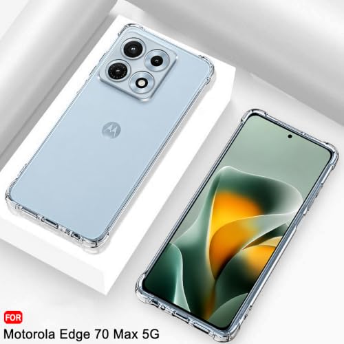 Image of TheGiftKart Transparent Crystal Clear Back Cover Case for Motorola Moto Edge 70 Max 5G | Shockproof Soft TPU Case | Cushioned Edges for Ultimate Protection Back Cover Case (TPU, Transparent)