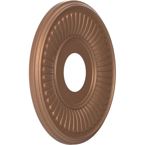 Image of Ekena Millwork 13 inchOD x 3 1 /2 inchID x 3 /4 inchP Berkshire Thermoformed PVC Ceiling Medallion (Fits Canopies up to 5 3 /4 inch), Aged Copper