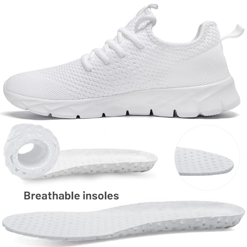 Image of Damyuan Slip On Shoes for Men Trail Running Walking Teenis Fashion Sneakers, I for Athletic Workout Gym Jogging Office,White Size 12