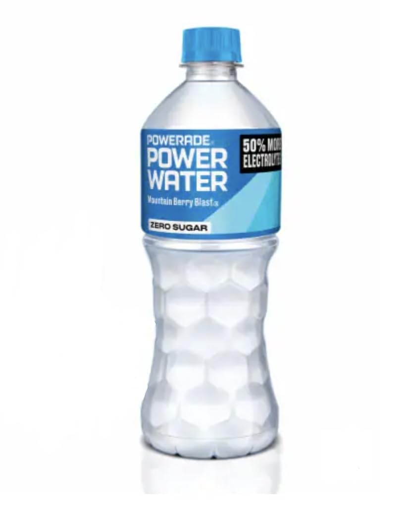 Powerade Power Water Zero Sugar Mountain Berry Blast, 20 oz Bottles, 24 Pack
