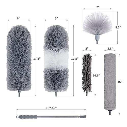 image for BOOMJOY Microfiber Feather Duster 7PCS, Bendable Dusters with 100 inch