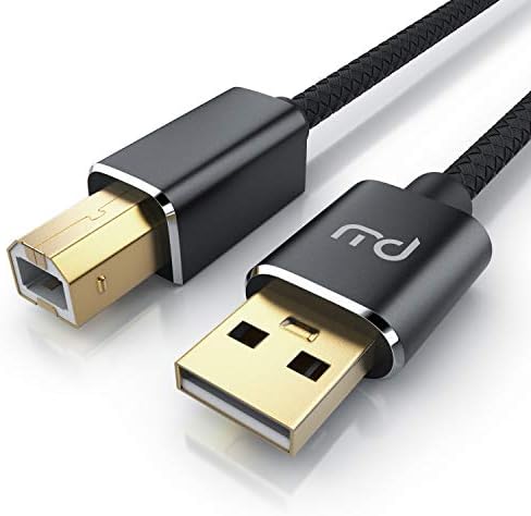 Primewire  2m - 6.5ft - USB 2.0 Printer Cable  USB B Male to A Male  Scanner cord  Compatible with HP Canon Epson, Brother Lexmark Samsung Dell - for Audio Streaming DAC and keyboards