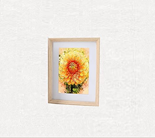 木製額縁フォトフレーム家族の結婚式のアート絵画写真卓上壁家の装飾ギフト7インチ(12.7 * 17.8cm)黄色