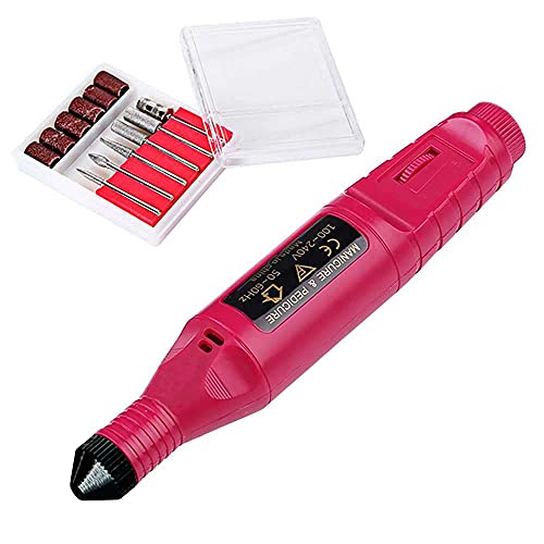 OcioDual Kit Manicura Pedicura Torno Pulidor Uñas Lima 6 en 1 Velocidad Ajustable