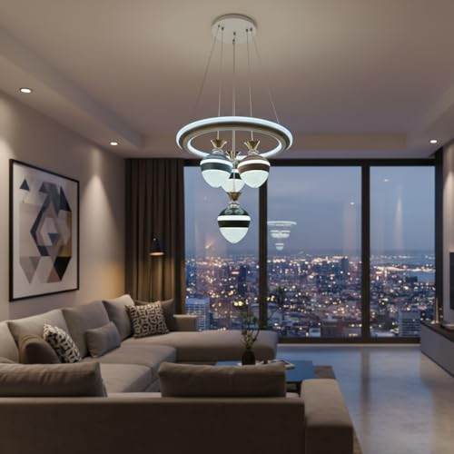 Image of LED Chandelier for Living Room, Hanging Lamp for Bedroom, Hanging Light for Home Decoration (RGB) (CH52)