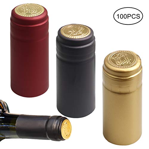 Pengxiaomei PVC Heat Shrink Capsules, 100 Count Wine Shrink Wrap Wine Bottle Corks