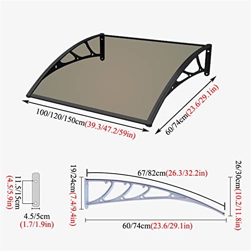 Auvent de porte d'entrée au design architectural avec support ABS robuste - 8