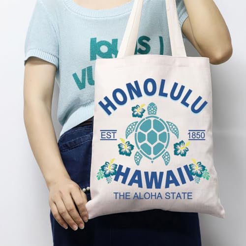 Bolso Tote Honolulu Hawaii Est 1850 Hibiscus Flower miniatura 2