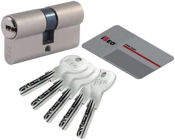 ISEO R6 โ Security Cylinder, Long Lever (Nickel, 40 x 50 mm