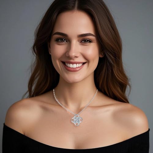 Friendship Necklace,S925 Sterling Silver Friendship Gifts for Women,Romantic Love Knot Best Friends Gifts for Anniversary,Valentine's Day,Chrismas,Birthday for Bestie,BFF,Her3