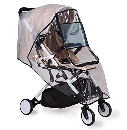 Universal Stroller Raincover Waterproof Windproof Pushchair Pram Stroller Buggy Rain Cover with Canopy Baby Travel Weather Shield