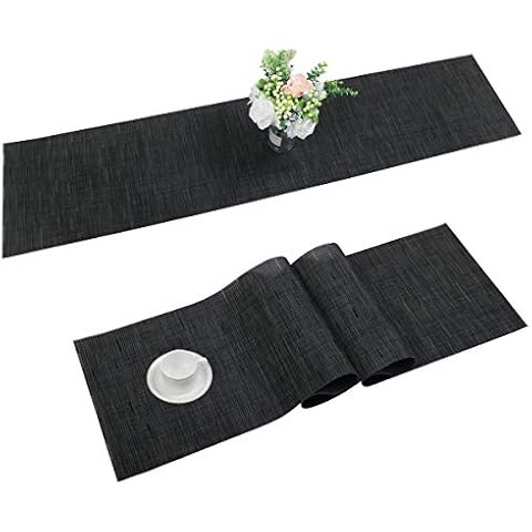 SHACOS Camino de Mesa Negro PVC 30x180cm Cover