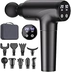 cotsoco Massage Gun Deep Tissue, Muscle Massage Gun with 9 Attachment Heads 20 Speeds & Silent Brushless Motor Cordless, Handheld Percussion Back Massager Gun for Athletes, Mothers Day Gifts for Mom Dad Women Men (Black)