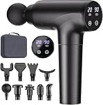 cotsoco Massage Gun Deep Tissue, Muscle Massage Gun with 9 Attachment Heads 20 Speeds & Silent Brushless Motor Cordless, Handheld Percussion Back Massager Gun for Athletes, Mothers Day Gifts for Mom Dad Women Men (Black)