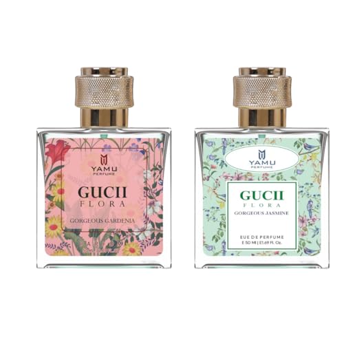 Flora Set for Man & Date Women Gift Set | Long Lasting EDP 2x50ml Perfume for Men and Women | with Gorgeous Gardenia & Gorgeous Jasmine | Long Lasting EDP Fragrance Scent (Gucii Flora) Flora Set for Man & Date Women Gift Set | Long Lasting EDP 2x50ml Perfume for Men and Women | with Gorgeous Gardenia & Gorgeous Jasmine | Long Lasting EDP Fragrance Scent (Gucii Flora)