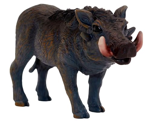 Gemini&Genius Warthog Toy, Safari Animal Figure, Warthog Figurine, Wildlife Action Figure, Great Play Toy, Collection, Cake Topper, Storytelling Prop and Room Decor for Kids