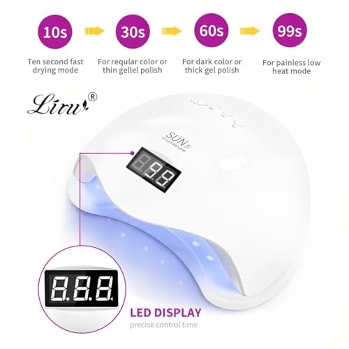 SG UNIQUE STYLE Sun U V 3-in-1 Gel Nail Polish Uv Light Lamp, Nail Dryer Machine, And Nail Paint Dryer Machine - Professional Salon-quality Results At Home White Uv Lamp For... - Image 2