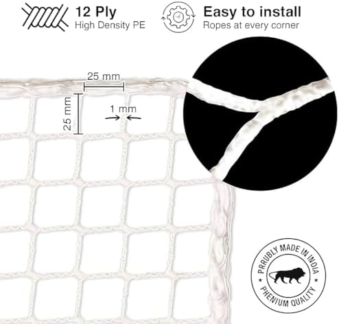Pigeon Nets for Balconies (9 x 12 Ft - White) Anti Bird Pigeons Control Net, Heavy Duty HDPE Mesh Net for Balconies, Installation Kit Included
