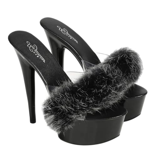 Chaussures d'été à décoration moelleuse pour soirées de gala chics