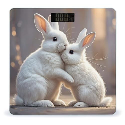 Balanza digital Bunny Hug vidrio templado con pantalla LCD miniatura 1