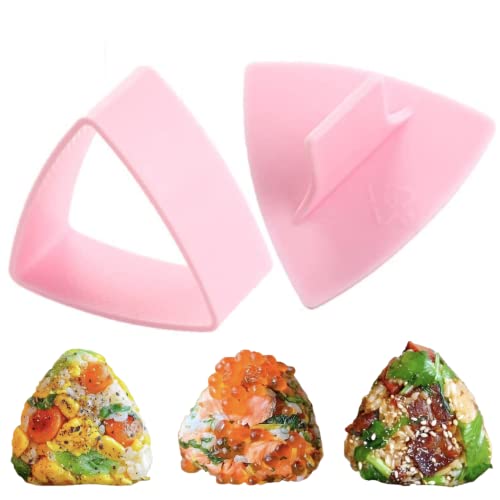 HJUWANG Triangle Sushi Mold Kitchen Sushi Making Mould Sushi Maker Mold DIY Triangle Sushi Press Kitchen Gadget Mini Onigiri Press (Pink), (HUIJUWA-SZFTMJ01)