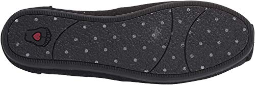 Skechers BOBS Women's Bobs Plush-Linen Back Ballet Flat, Black/Black, 6 W US