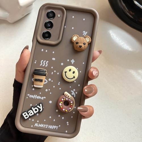 Image of COLORflow Back Cover Compatible with Samsung Galaxy S20 FE 4G / 5G | Cute Fun Cartoon 3D Ball Coffee Silicone Case (Brown) | Designer Camera and Body Protected Back Cover